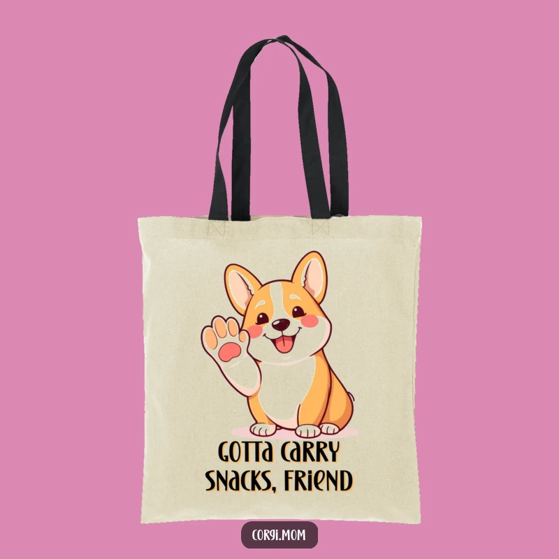 Funny Corgi Paw Tote Bag: Hilarious Shopping Bag for Dog Lovers